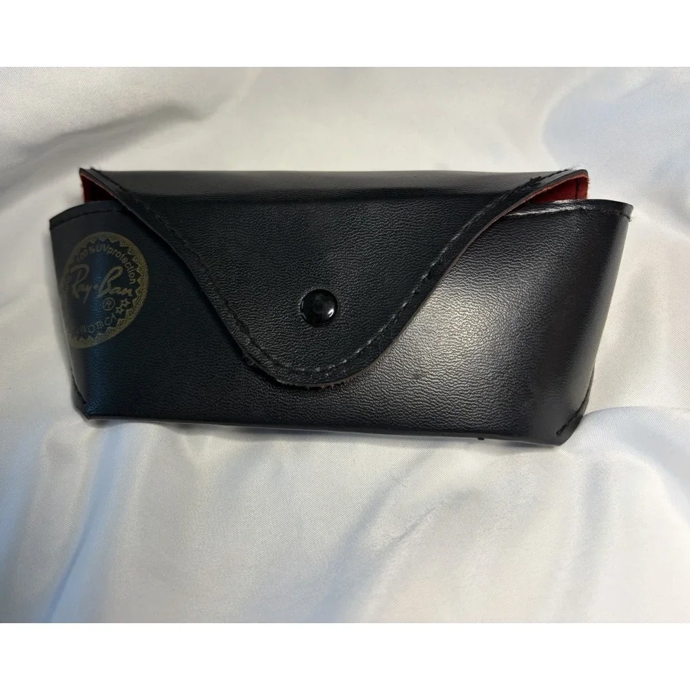 62[]14 VINTAGE B&L RAY-BAN BLACK CRYSTAL LENS LARGE AVIATOR SUNGLASSES W/Case